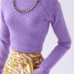 Lilac cropped top with high neck for Poppy Parker, Barbie, NU.Face