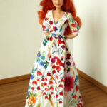 LAST DRESS Long flowery dress for Barbie Made to Move