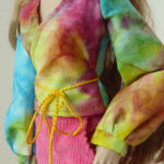 OOAK tie-dye blouse for Poppy, Barbie or Nu.Face (see description)